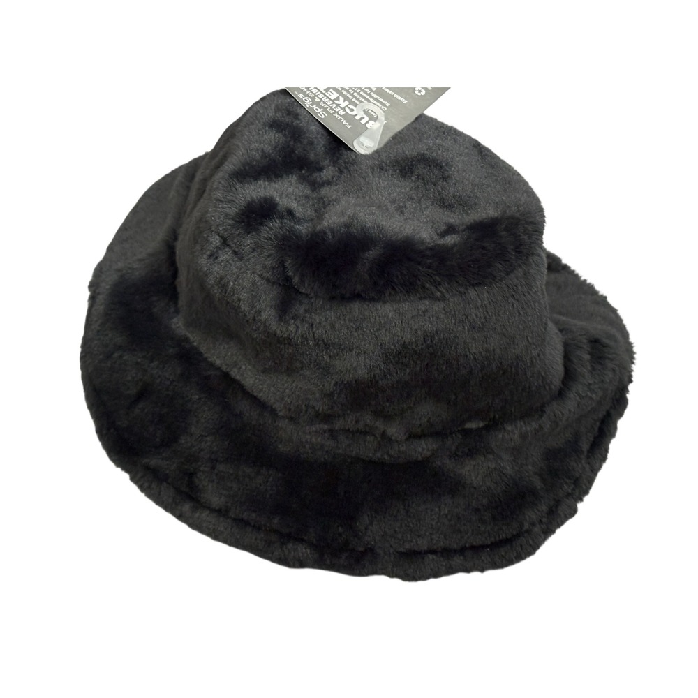 Sprigs Reversible Faux Fur and Sherpa Bucket Hat Black One Size A455064